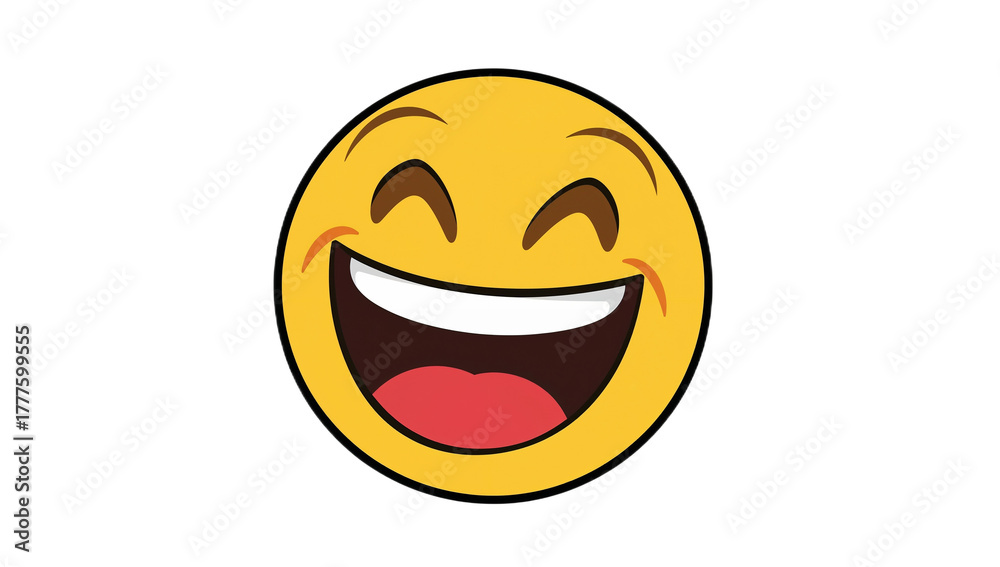 Fototapeta premium Joyful Smiling Emoji A Digital Illustration of Happiness, Fun, and Positive Emotions