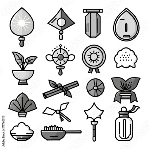 雪だるまと手袋のアイコンセット｜Snowman and Gloves Icon Set