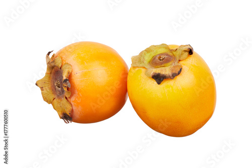 kaki or persimmon fruits isolated on white or transparent png