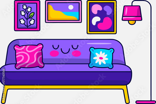 sofa and pillows