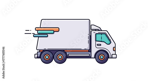 Fast Delivery Truck Illustration for Logistics and Shipping Services.