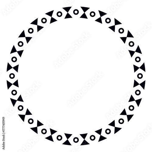 Intricate african tribal circle pattern creating a unique frame. ideal for artistic and cultural designs.
