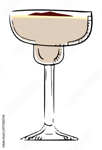Illustrated cocktail in a tall glass. perfect for party themes or bar menu designs.