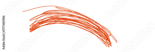 Orange marker strokes lines on transparent background. Marker stroke png for graphics use.