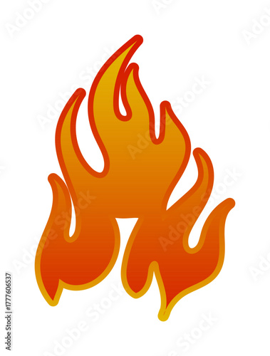 Vibrant graphic of a stylized flame, ideal for creative projects and decorative designs.
