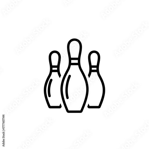 Bowling Pins Icon – Sports and Entertainment Game Vector Illustration