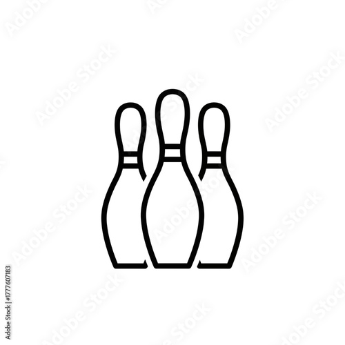Bowling Pins Icon – Sports and Entertainment Game Vector Illustration