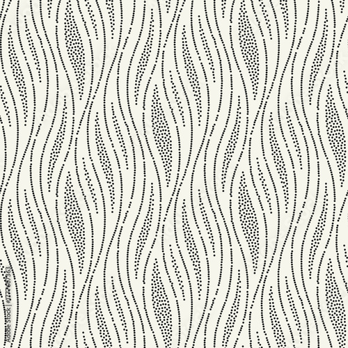 Vector seamless pattern. Modern dotted texture. Repeating abstract background. Diagonal dotted waves. Graphic wavy stripes. Can be used as a swatch in illustrator.