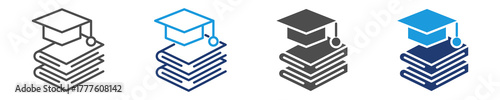 academic icon set multiple style