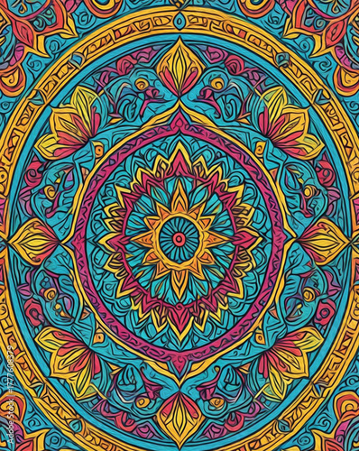 Printable pattern for wall decorations, covers, wallpapers, greeting cards on the occasion of a Muslim holiday. Ramadan . Oil painting