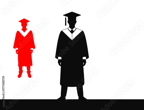 Graduation ceremony graduate silhouette university degree achievement