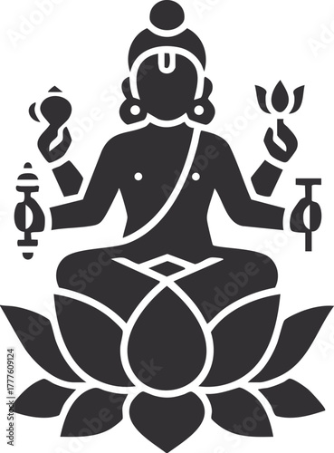 Lord Vishnu illustration, Hindu God vector illustration isolated transparent background