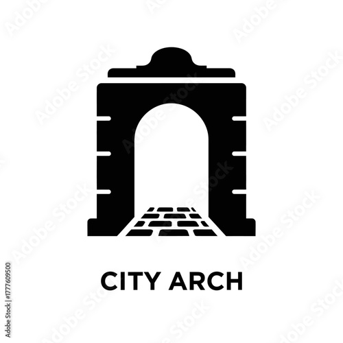 City Arch Gate Entrance Landmark Urban Vector Logo