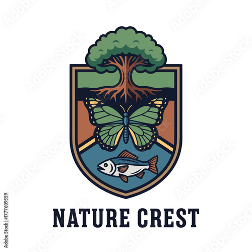 Nature Wildlife Ecology Environment Crest Logo Vector