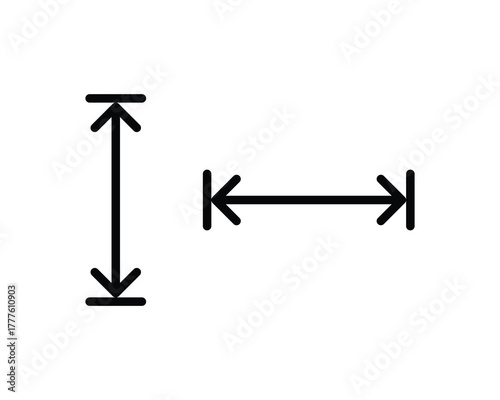 Height and width icon. Vector illustration