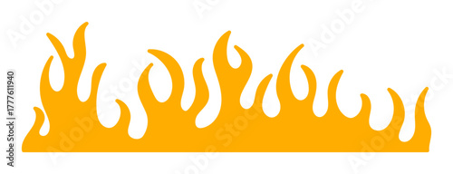 Stylized orange flame graphic, perfect for warmth or energy-themed designs and concepts.