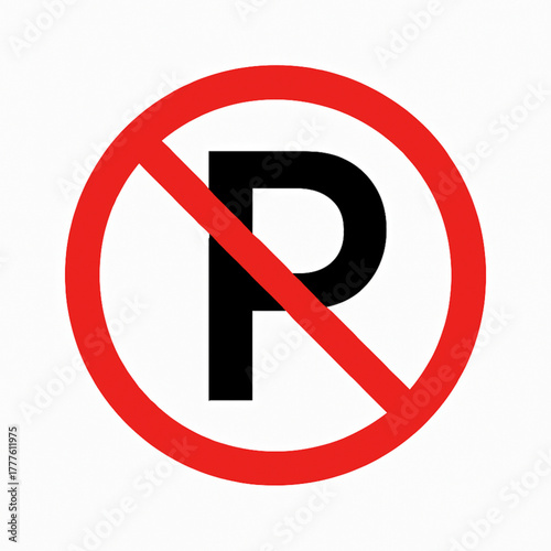 Free Download No Parking area sign template, Forbidden and prohibition area for parking - GFXLoad