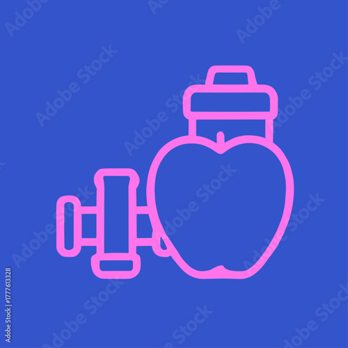 Fitness and nutrition icon set, pink and blue, representing a healthy lifestyle