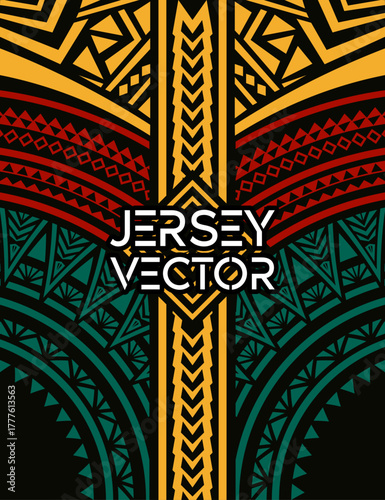 Vibrant Polynesian Tribal Art Motif for Sportswear and Apparel, Jersey template, ready to print, jersey background, Samoan, Hawaii, Polynesian, Maori, Malaysian, Hawaiian Inspired Traditional T shirt.