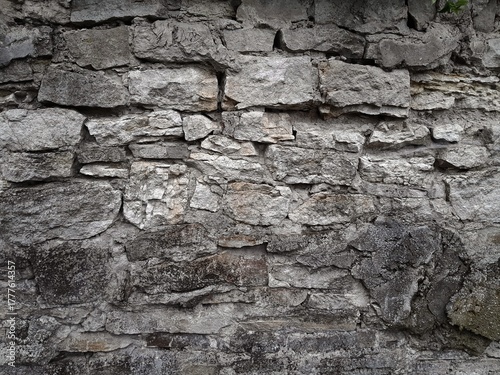 Background of very old stone wall texture photo