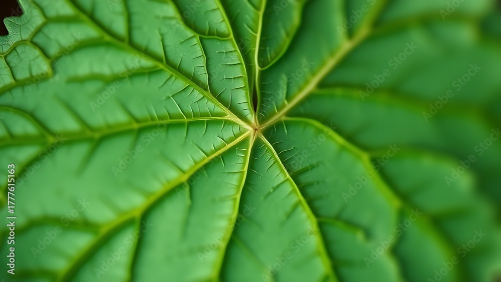 Fototapeta premium comfrey. Macro photograph of a comfrey leaf showcasing its intricate vein network. gardening catalogs, home-decor guides, designed for gardening and botanical catalogs.