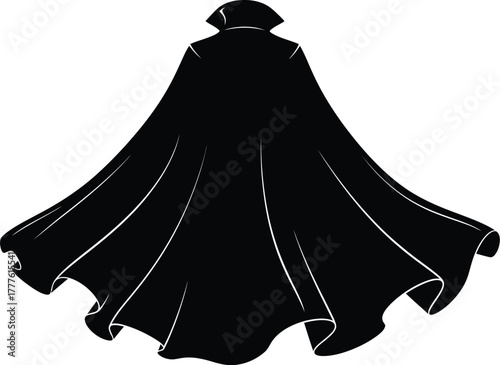 Isolated black cape vector illustration halloween costume design