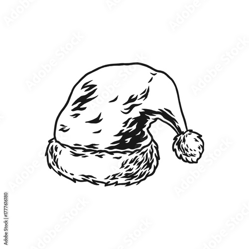 christmas hat hand drawn illustration