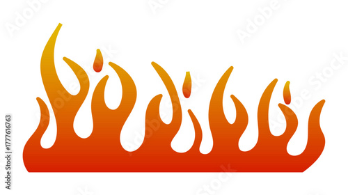 Stylized flames illustration showcasing vibrant red and yellow hues, perfect for creative backgrounds.