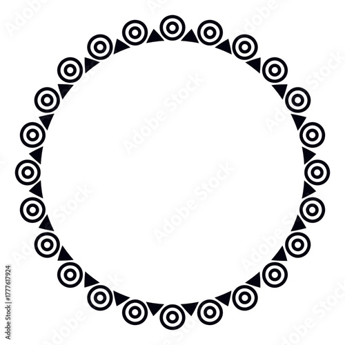 Intricate circular frame with african tribal patterns, ideal for various design projects and cultural themes.