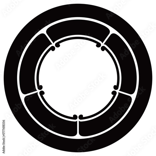 家紋です。丸に五瓜といいます。