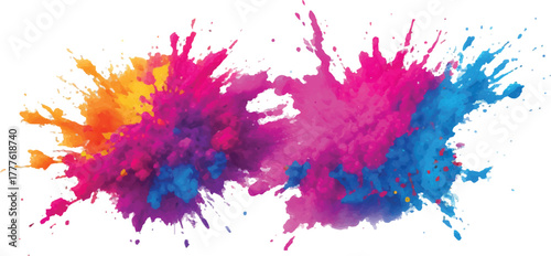Colorful paint splashes vibrant explosion of colors abstract background for creative design projects