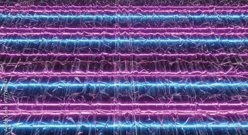 Glowing neon lines on cracked surface art 