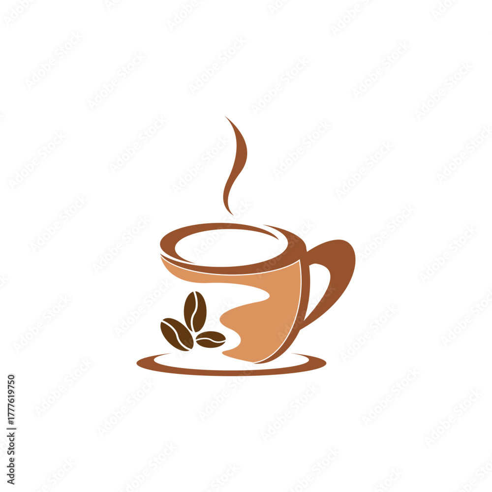 Fototapeta premium Artistic Coffee Break Badge Design