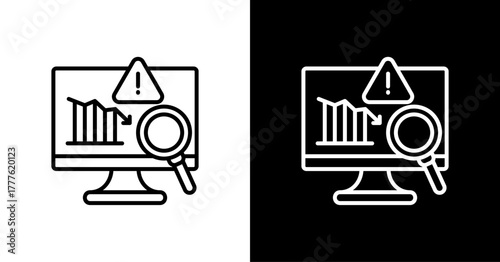 Risk Monitoring  White Icon Set Design