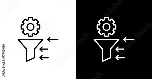 Filtering  White Icon Set Design