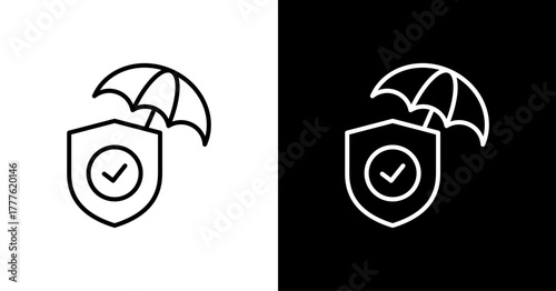 Shielding  White Icon Set Design