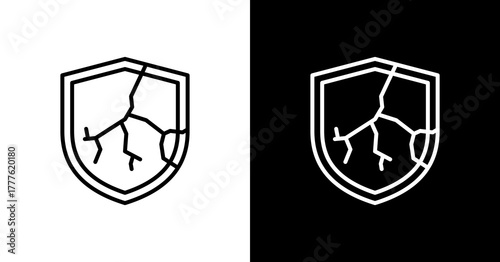 Vulnerability  White Icon Set Design