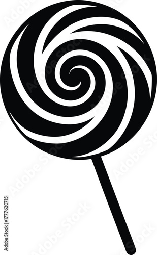 Candy lollipop silhouette Black swirl lollipop silhouette 7