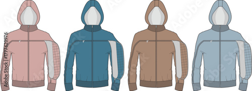 Colorful Hoodie Variations Fashion Apparel Design in Various Colors