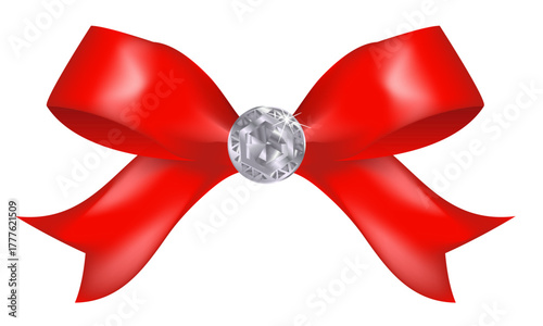 red ribbon with diamond