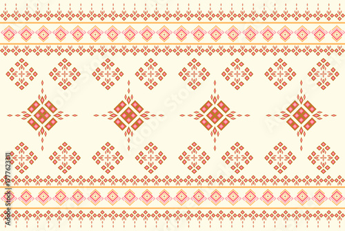 Ethnic Aztec abstract geometric oriental traditional embroidery seamless pattern. Native geometry decorative design for fabric, clothing, border decor, interior, wallpaper, background, texture, print