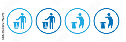 icon set keep clean, sign do not litter, vector illustration