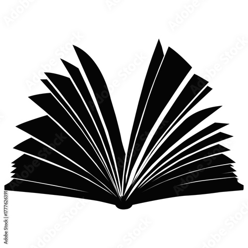 Open Book Silhouette Design. Knowledge, Education and Reading Concept