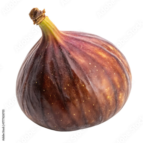 A whole desert fig fruit isolated on a transparent background