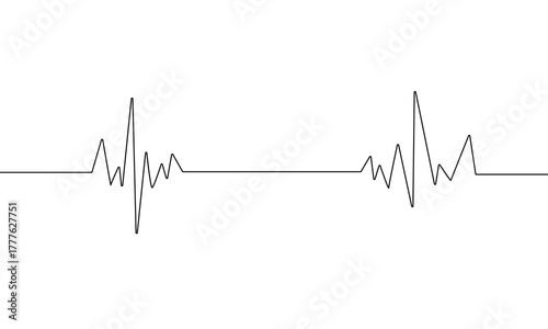 Heart cardiogram continuous one line drawing. Heart rate pulse. Vector illustration EPS 10 . 