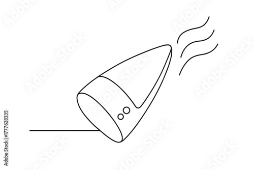Minimalist Spacecraft Shielding. Aerospace Shielding. Minimalistic one-line drawing spacecraft nose cone