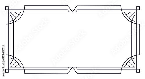 Stylish rectangular frame featuring intricate geometric patterns for sophisticated design applications.
