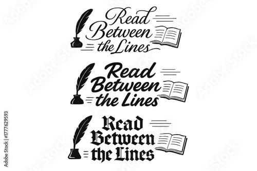 Calligraphy Variations Display. Read Between the Lines. Create a calligraphy lettering illustration of the