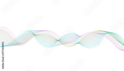 Abstract multi-color wavy line graphic. Dynamic light spectrum waveform 