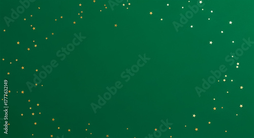 Elegant Dark Green Background with a Golden Star Border